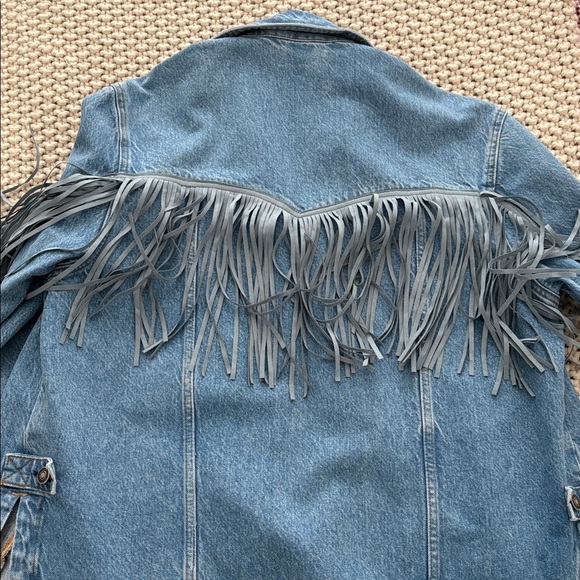 NWT free people fringed out denim jacket - Picture 4 of 4